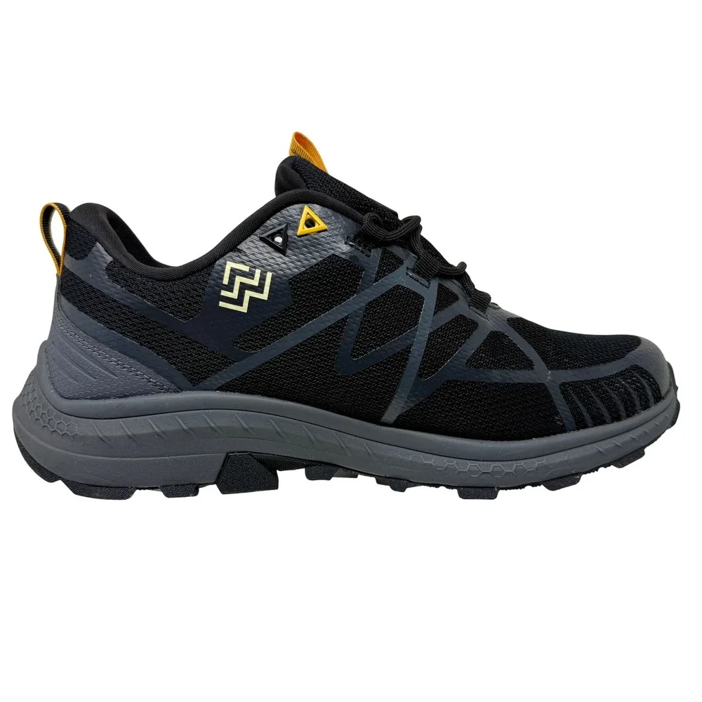 Hi-Tec Mauna Hiker WP Mens Sz 11 Waterproof Hiking Shoes Black Grey Yellow